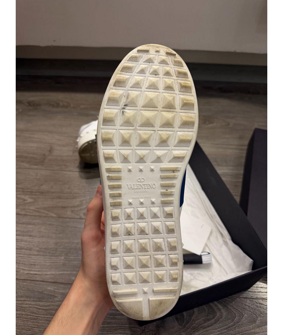 VALENTINO Белые кожаные низкие кроссовки / кеды, фото 7