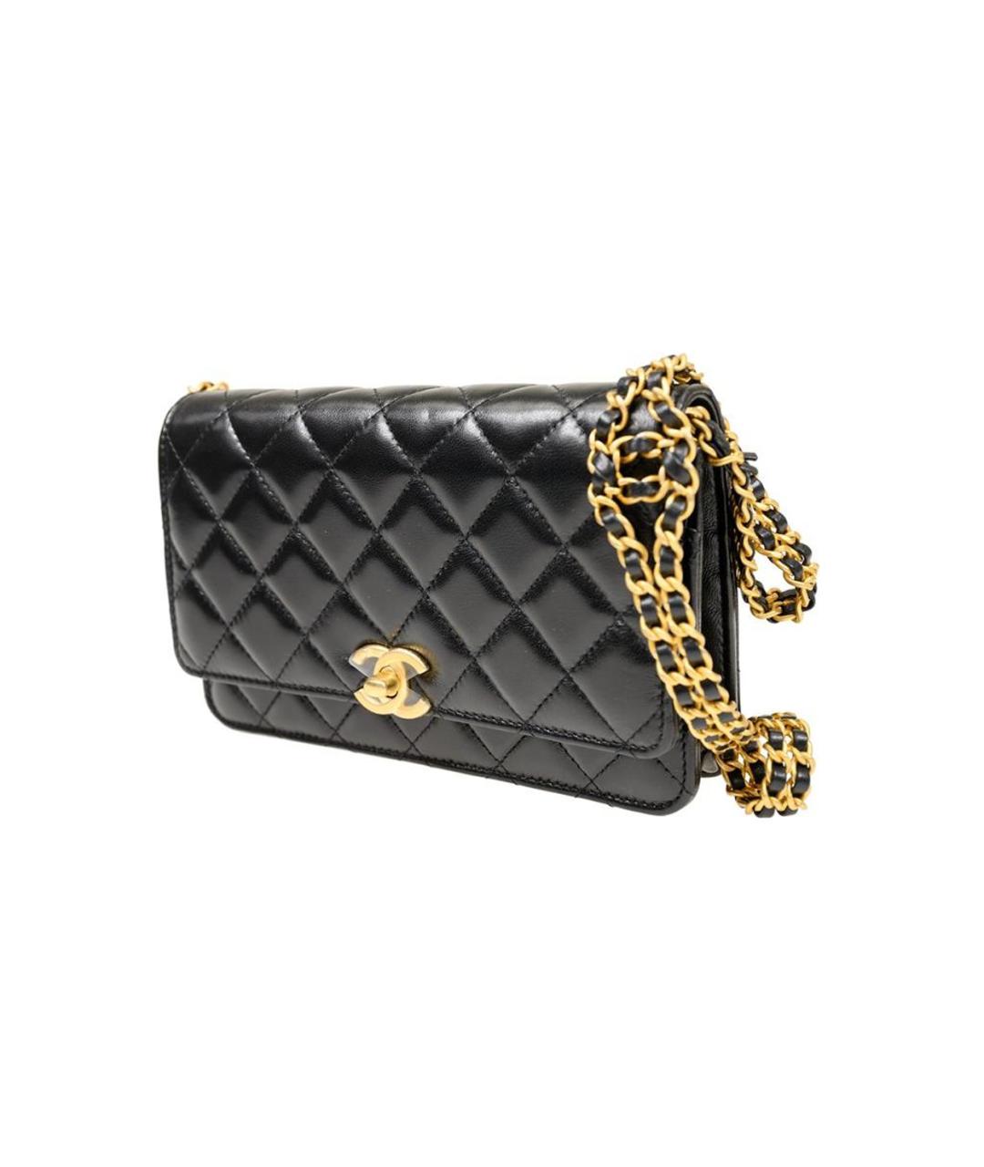 CHANEL Черный кожаный кошелек, фото 2