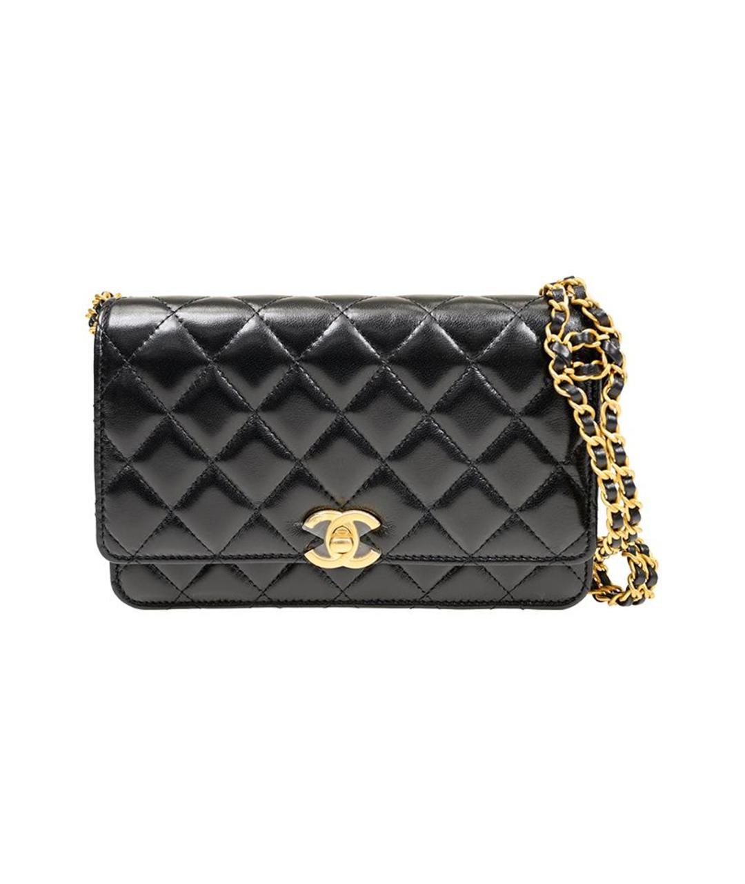 CHANEL Черный кожаный кошелек, фото 1