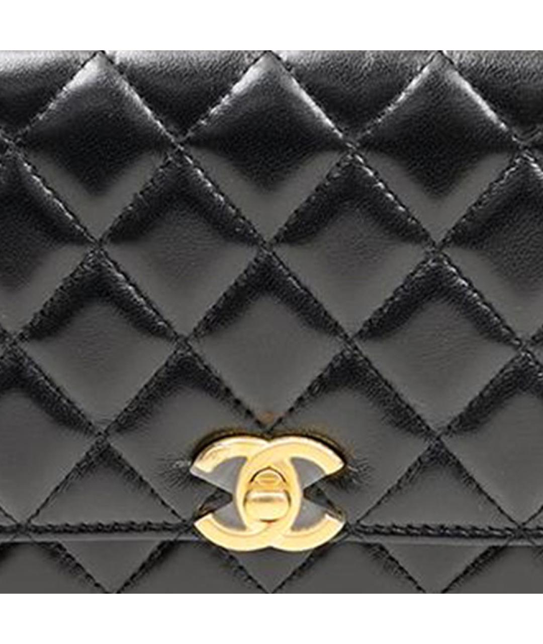 CHANEL Черный кожаный кошелек, фото 4