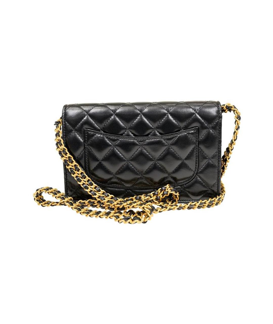 CHANEL Черный кожаный кошелек, фото 3