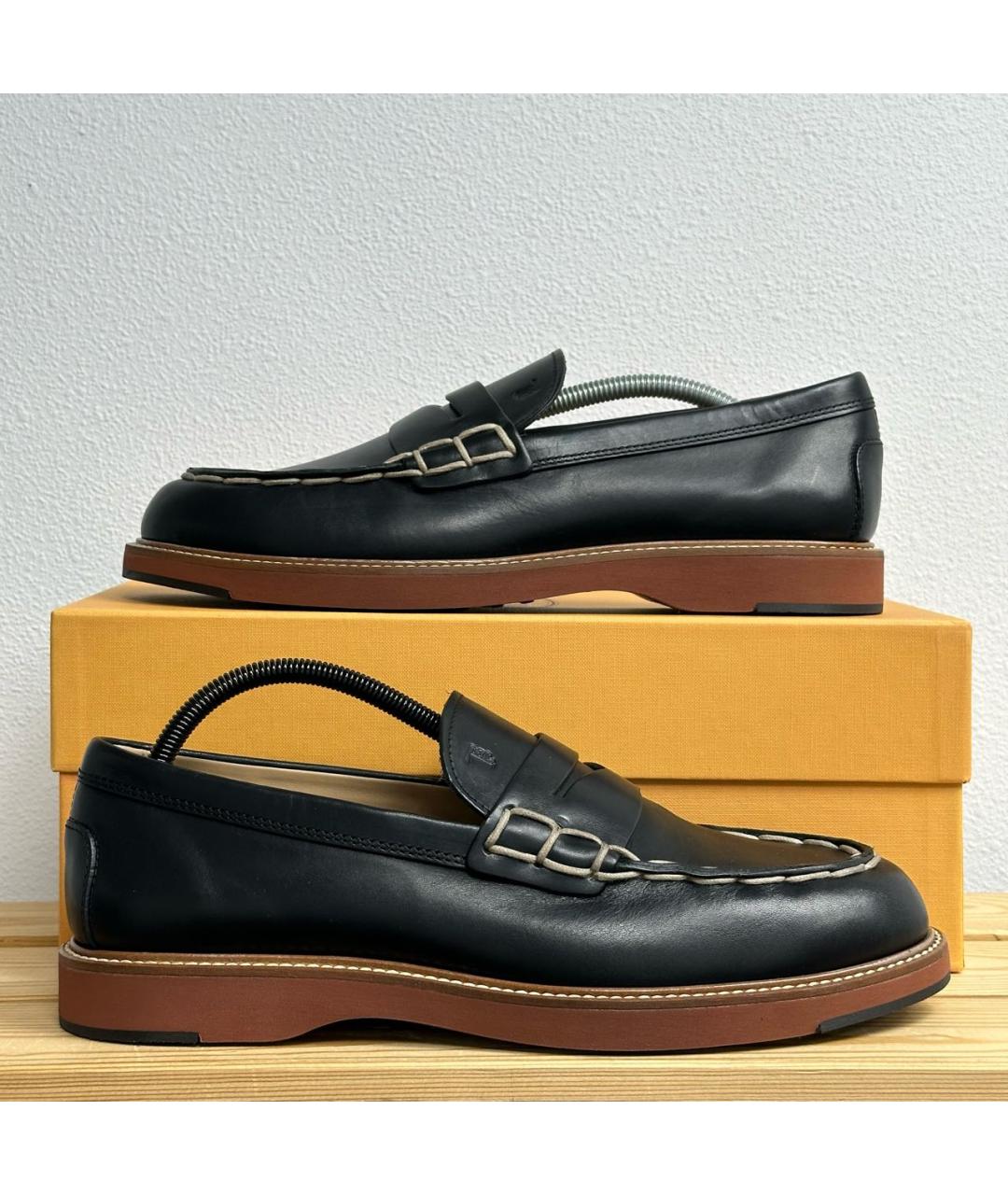 TOD'S Черные кожаные мокасины, фото 5