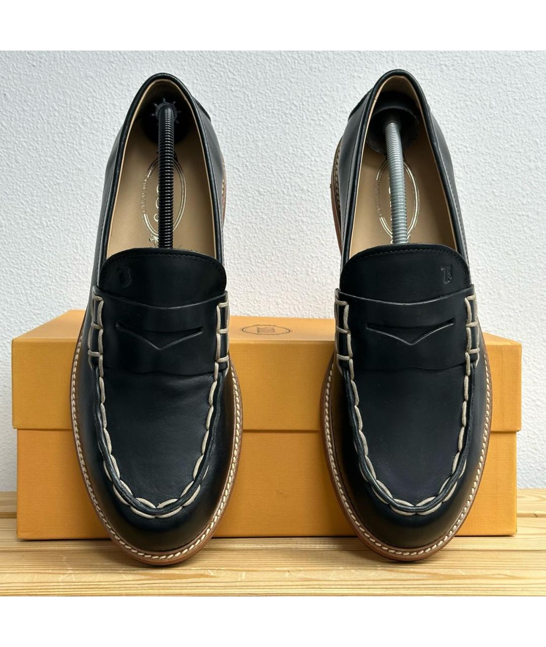 TOD'S Черные кожаные мокасины, фото 2