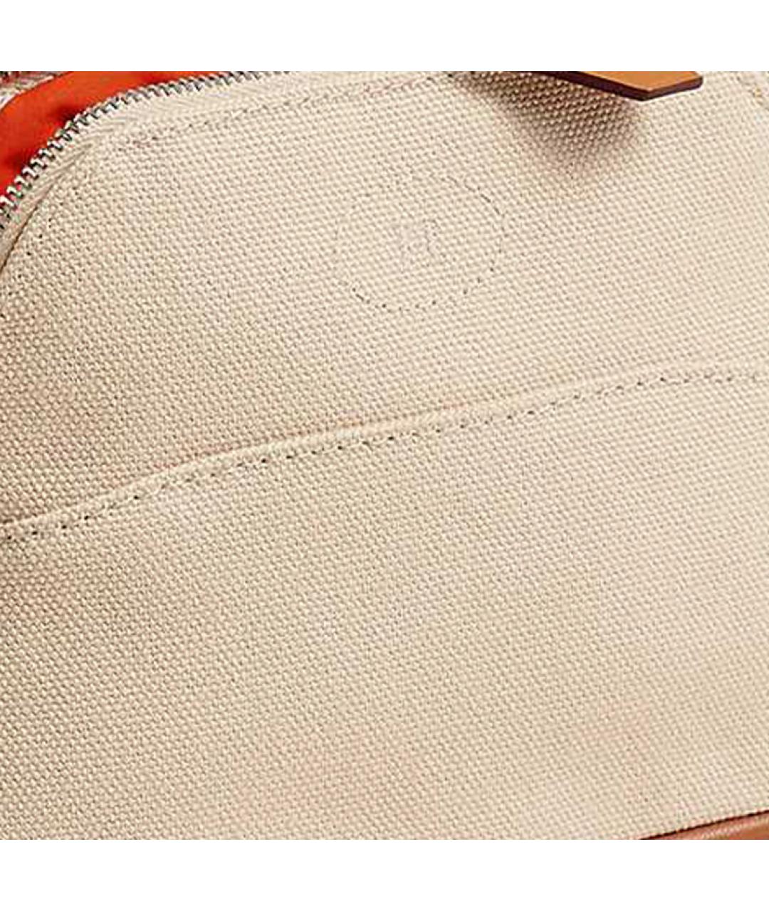 HERMES Бежевая хлопковая косметичка, фото 3