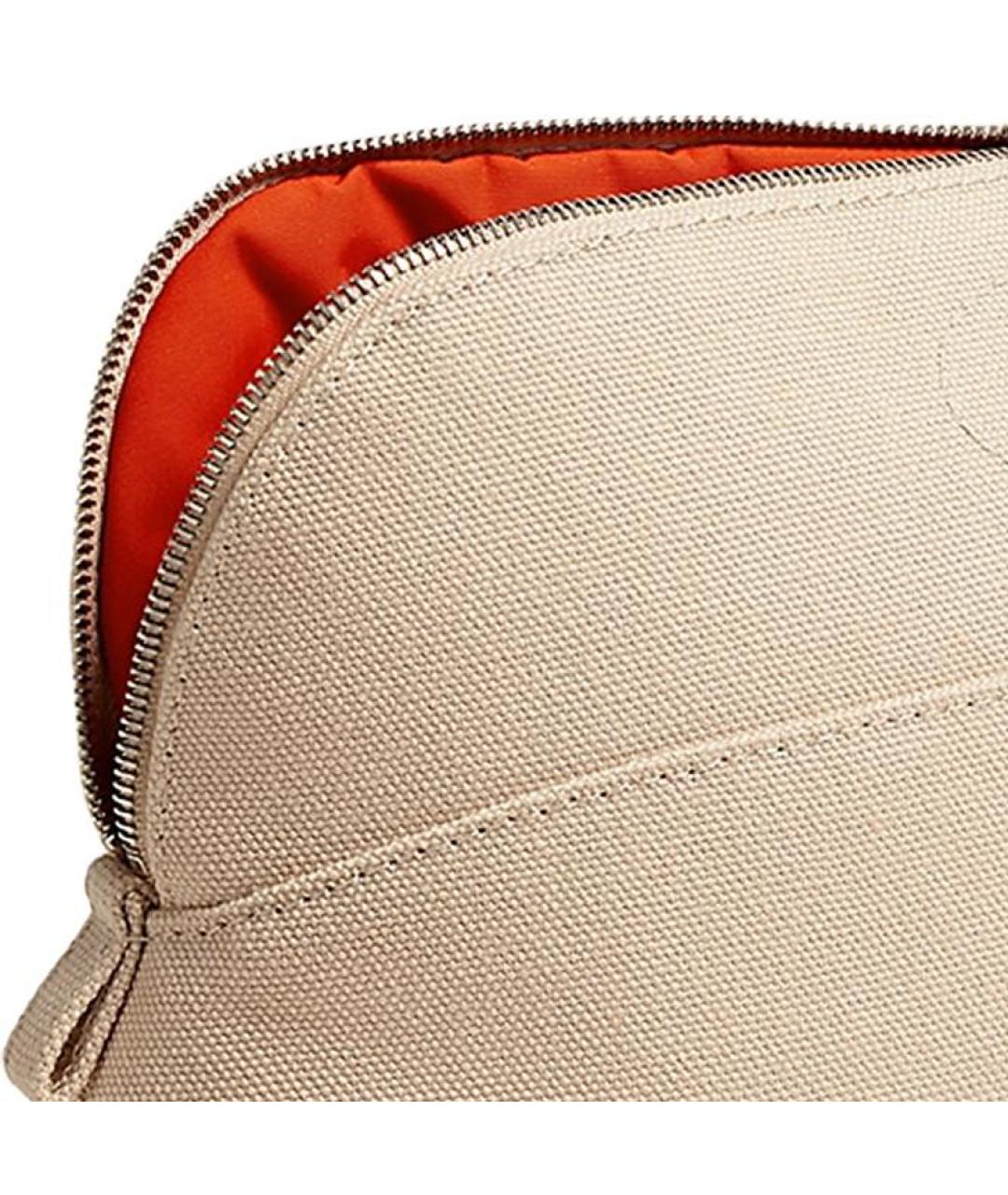 HERMES Бежевая хлопковая косметичка, фото 2