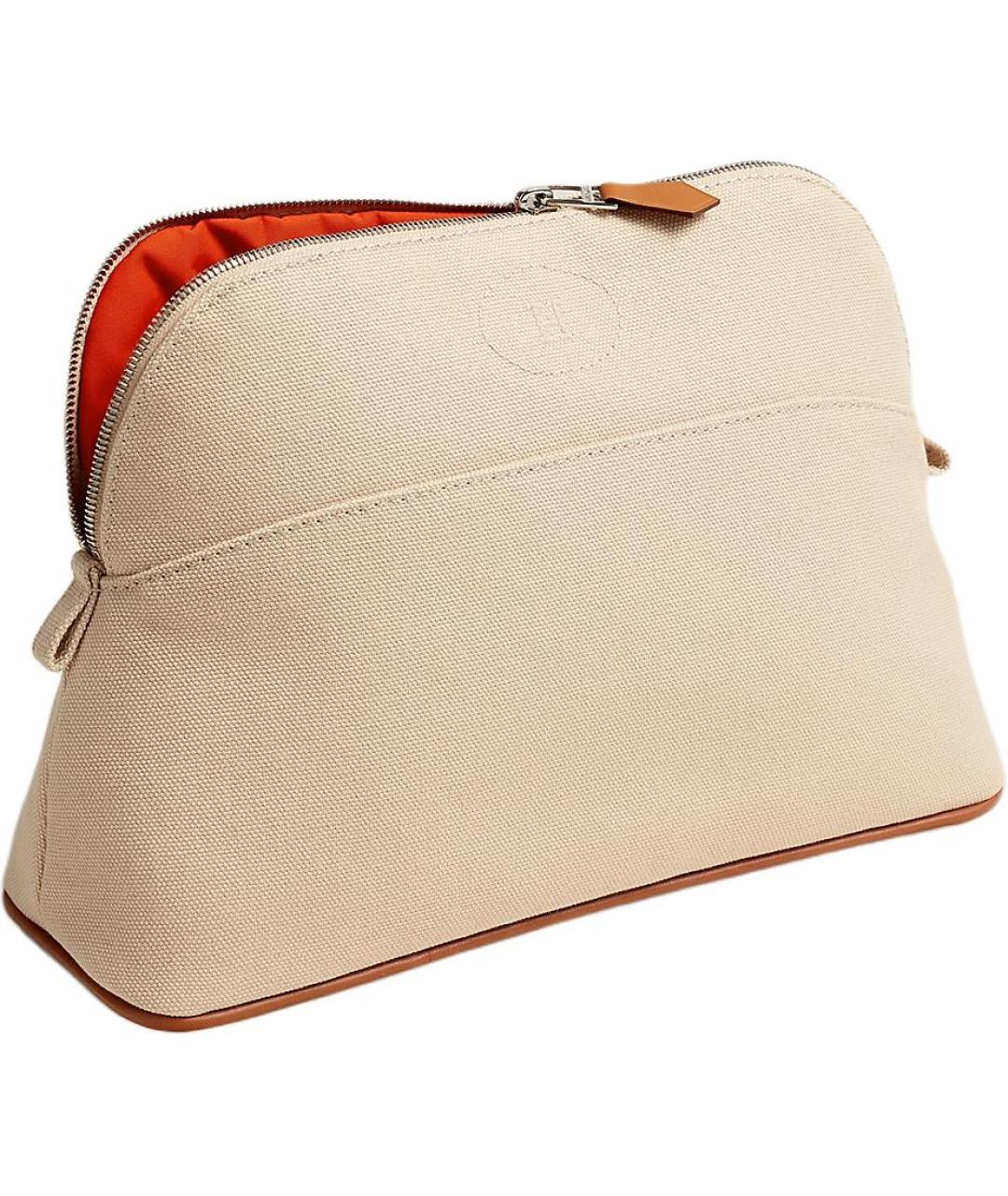 HERMES Бежевая хлопковая косметичка, фото 1