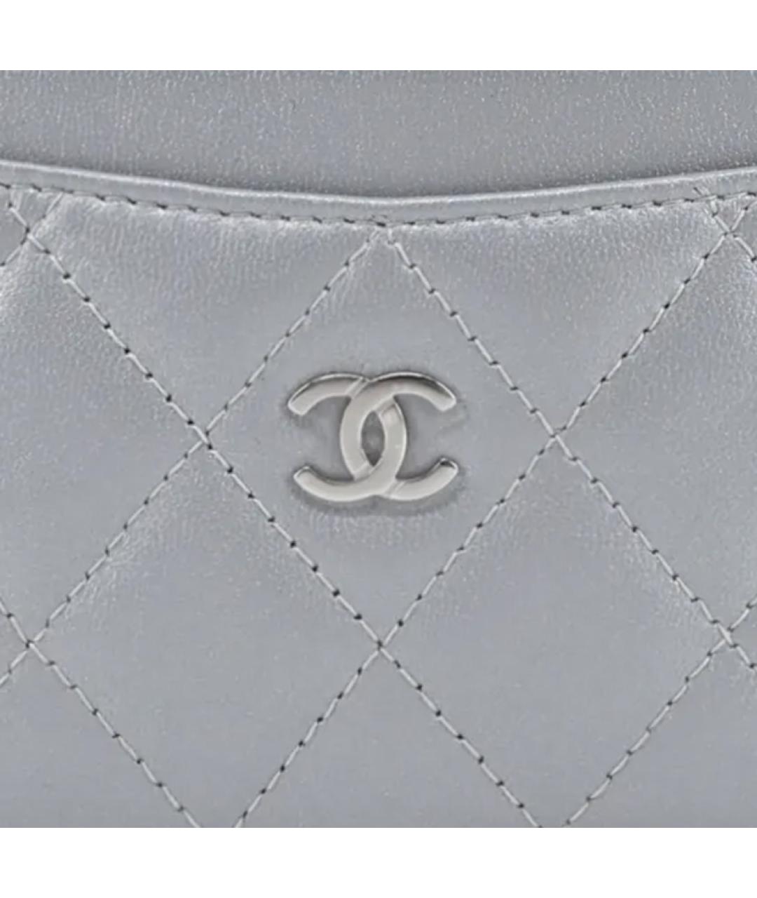 CHANEL Серый кожаный кардхолдер, фото 5