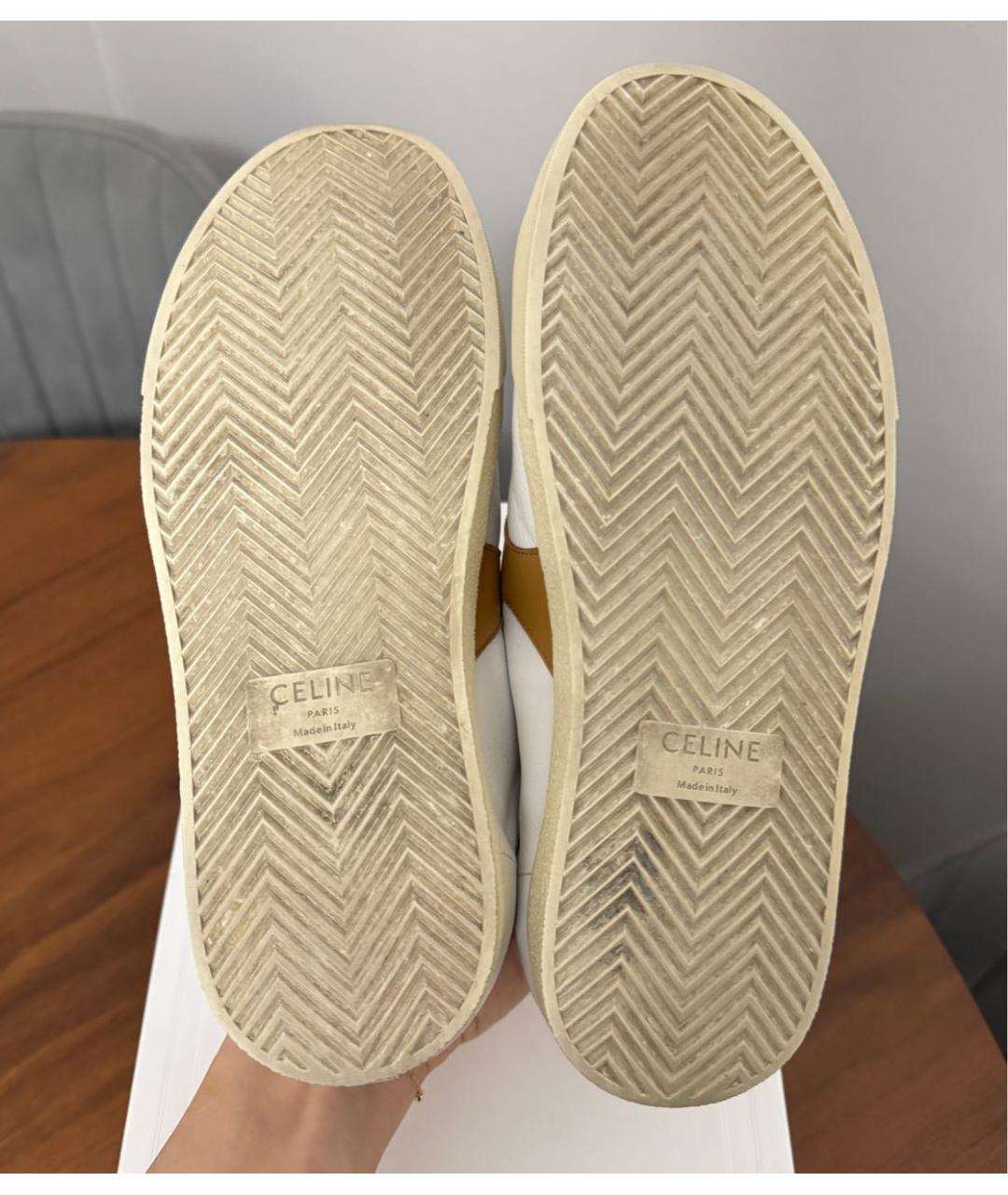 CELINE Белые кожаные кеды, фото 4
