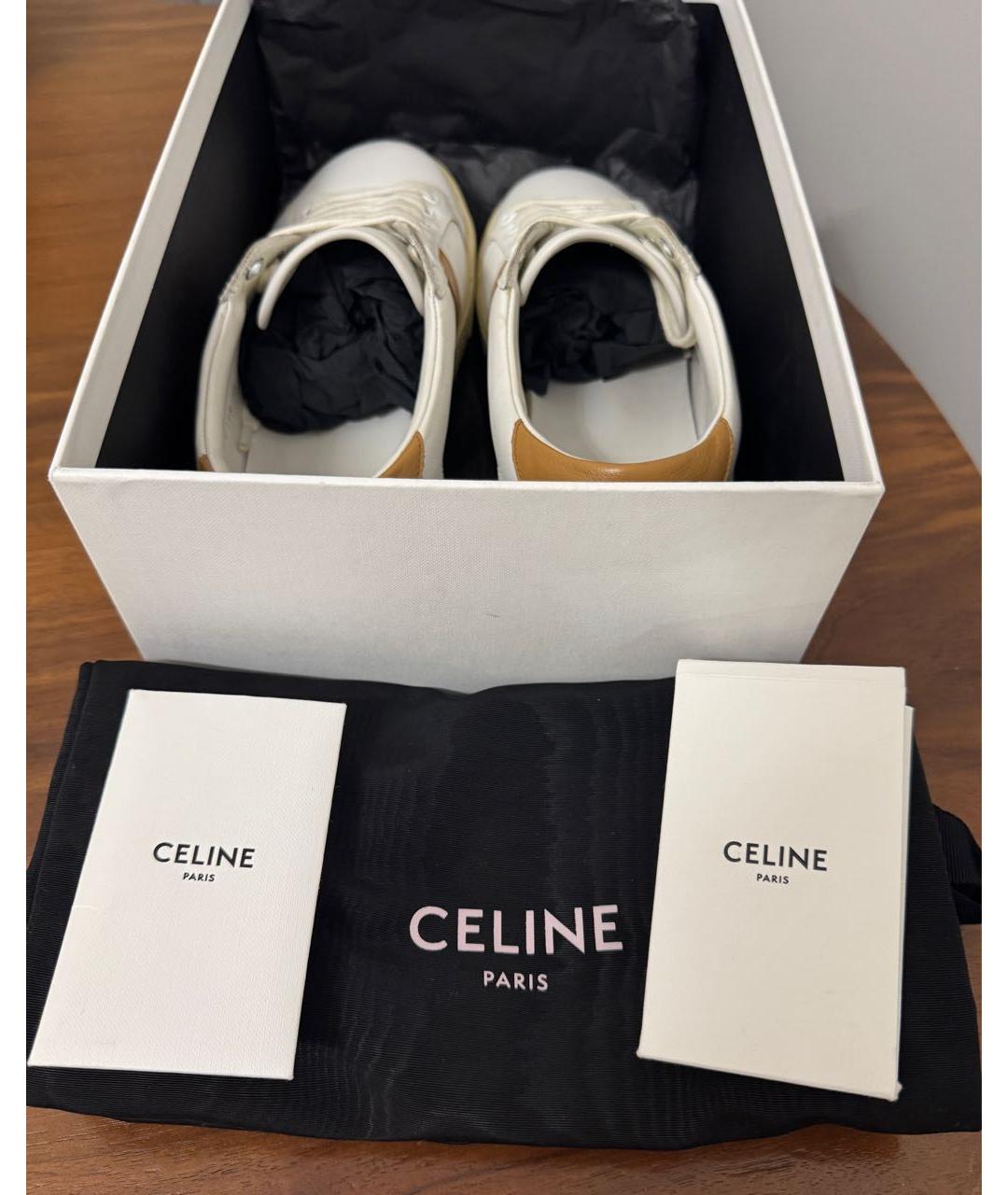 CELINE Белые кожаные кеды, фото 6