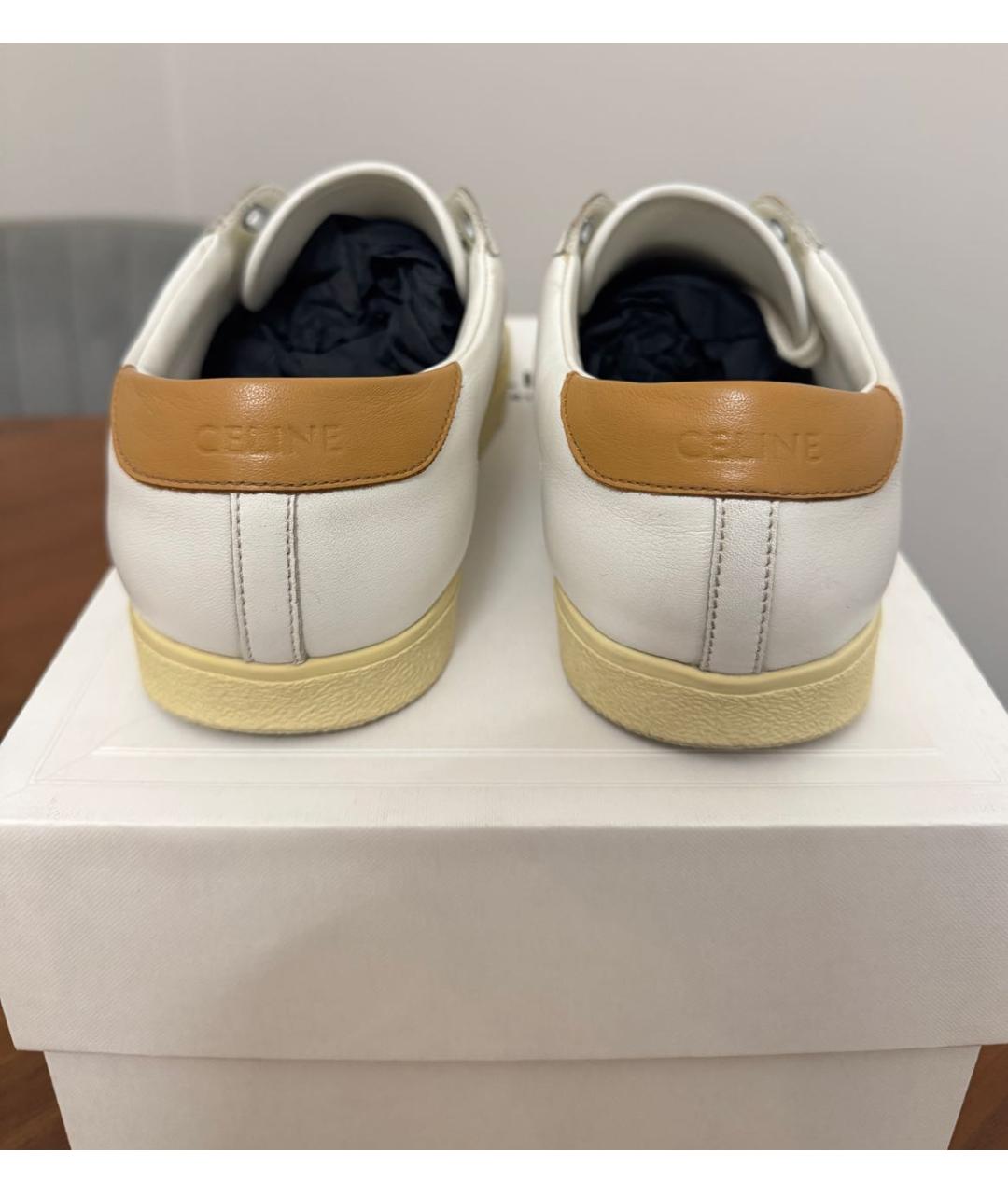 CELINE Белые кожаные кеды, фото 3