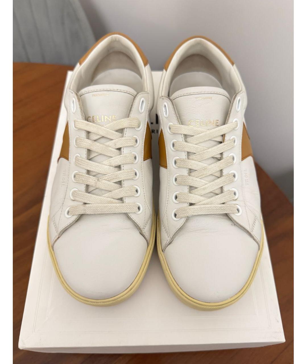CELINE Белые кожаные кеды, фото 2