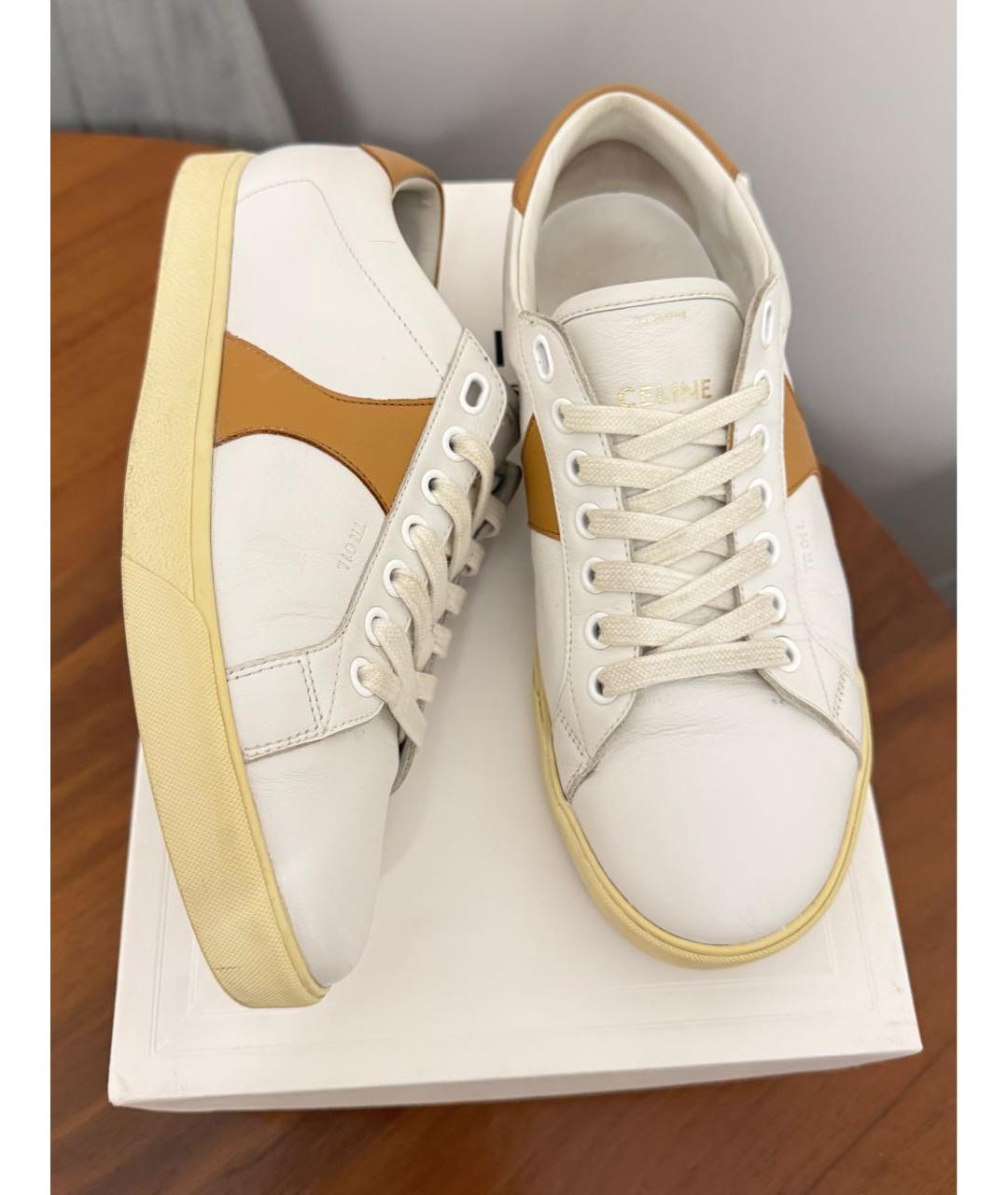 CELINE Белые кожаные кеды, фото 7