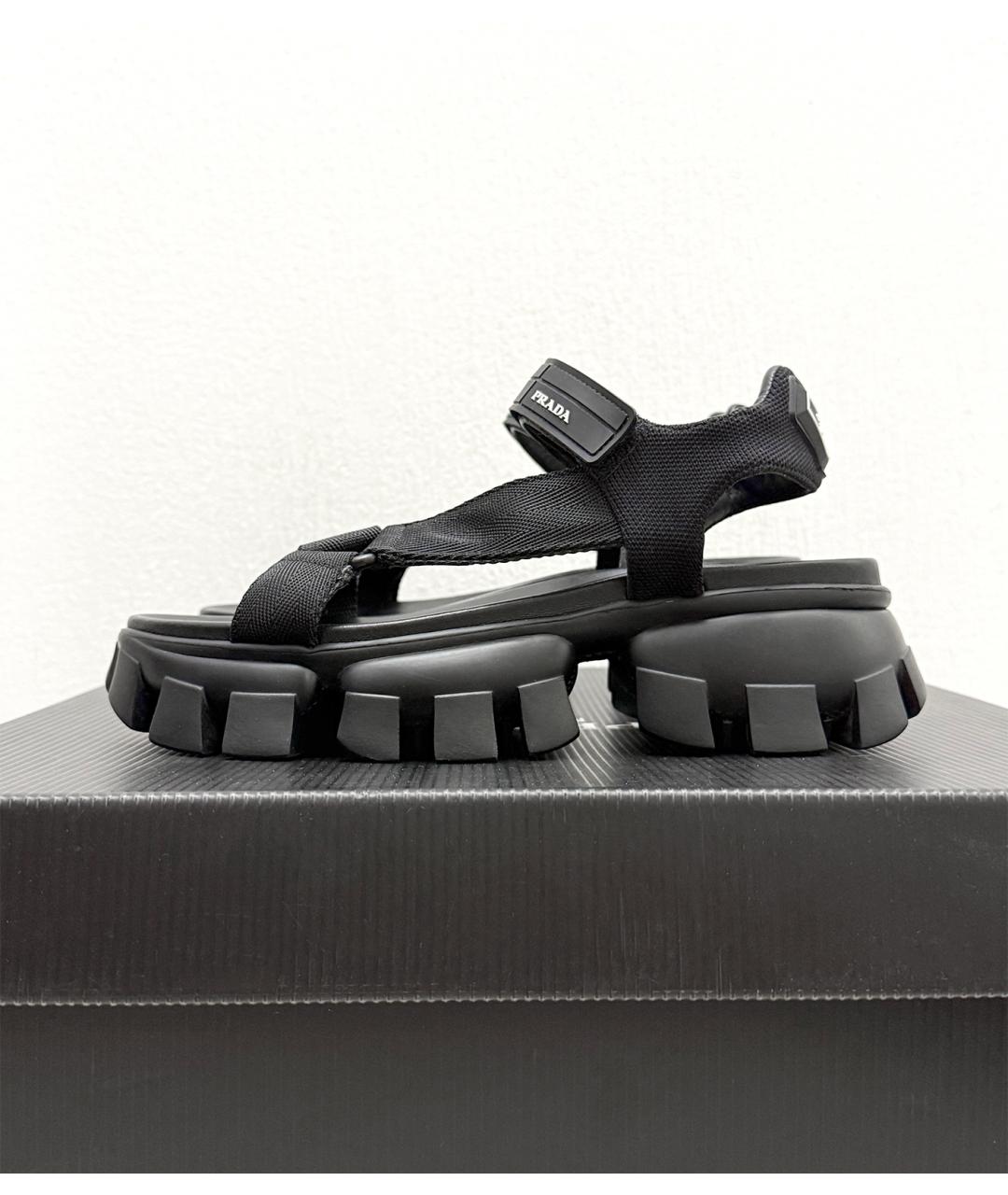 PRADA Черные кожаные сандалии, фото 8
