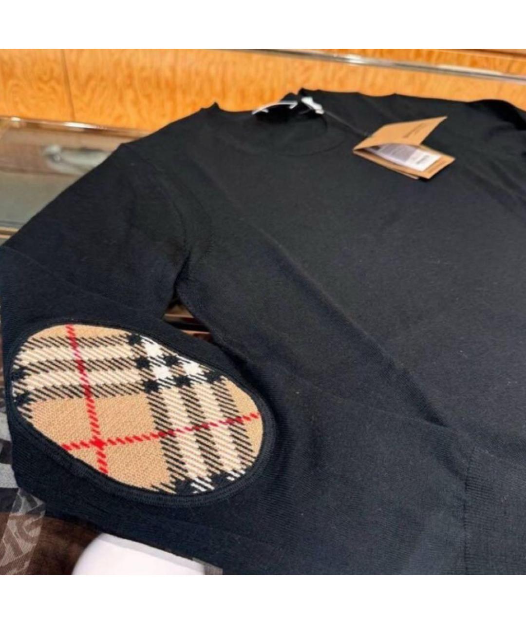 BURBERRY Черный шерстяной джемпер / свитер, фото 2