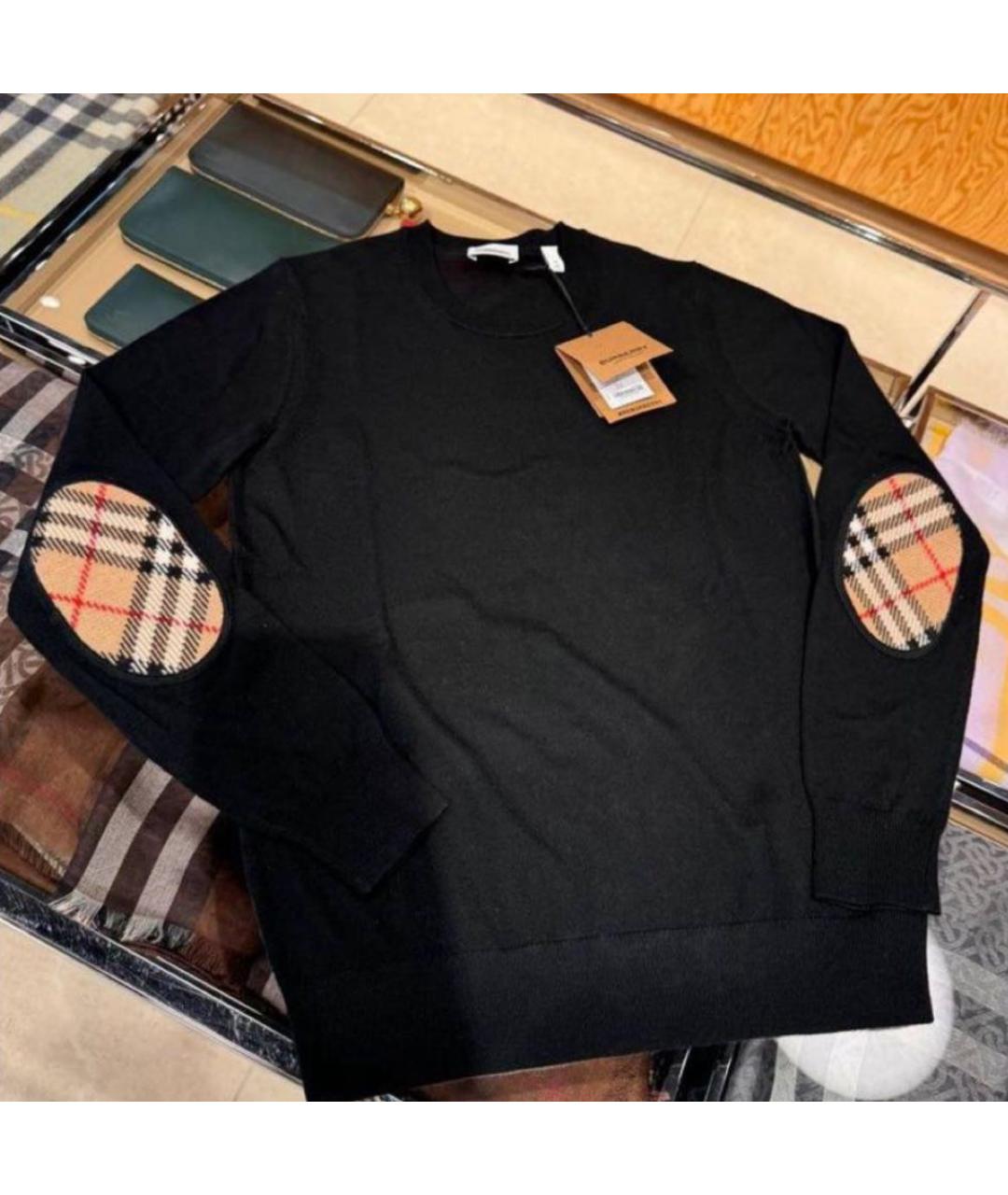 BURBERRY Черный шерстяной джемпер / свитер, фото 3