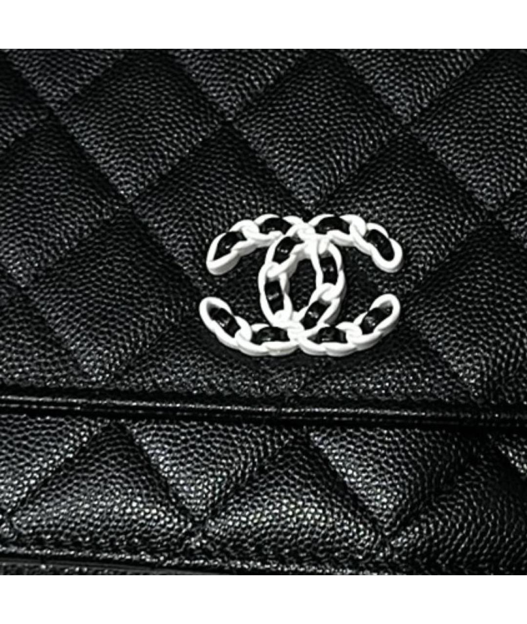 CHANEL Черный кожаный кошелек, фото 4