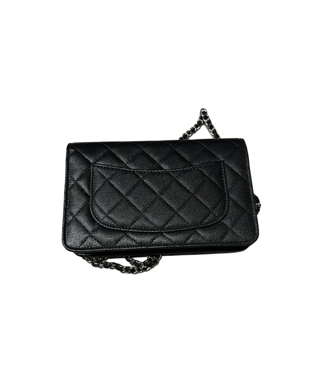 CHANEL Черный кожаный кошелек, фото 3