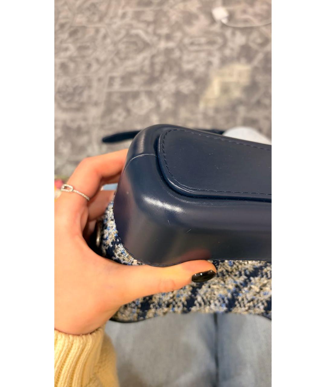 CHANEL Синяя твидовая сумка через плечо, фото 4