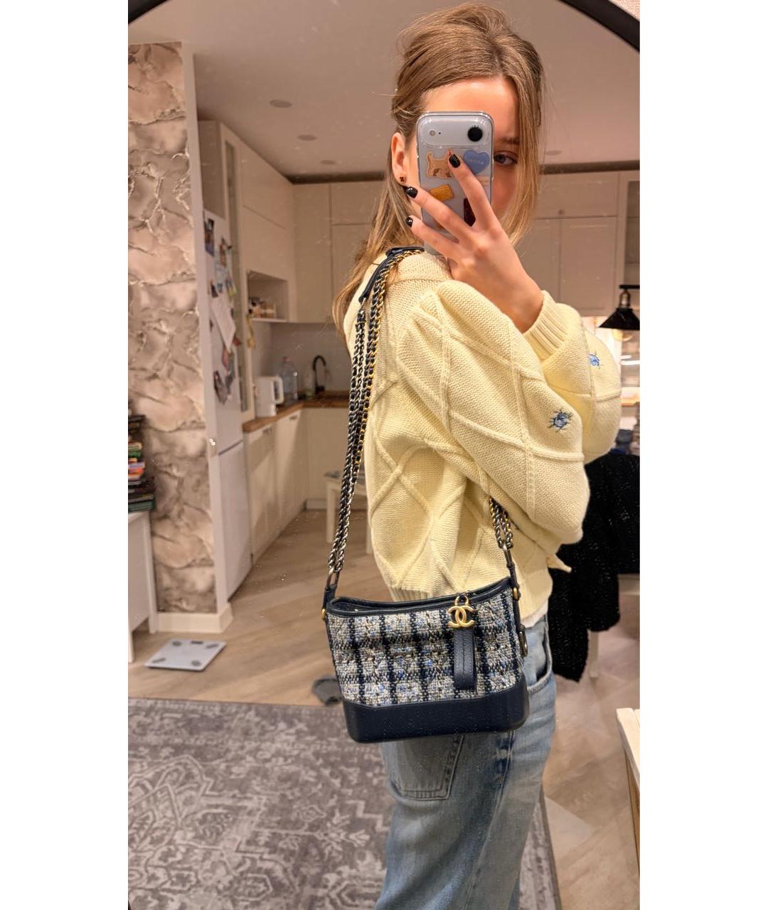 CHANEL Синяя твидовая сумка через плечо, фото 6