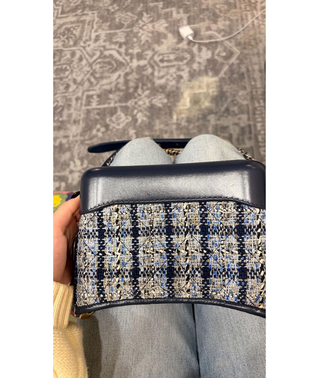 CHANEL Синяя твидовая сумка через плечо, фото 3