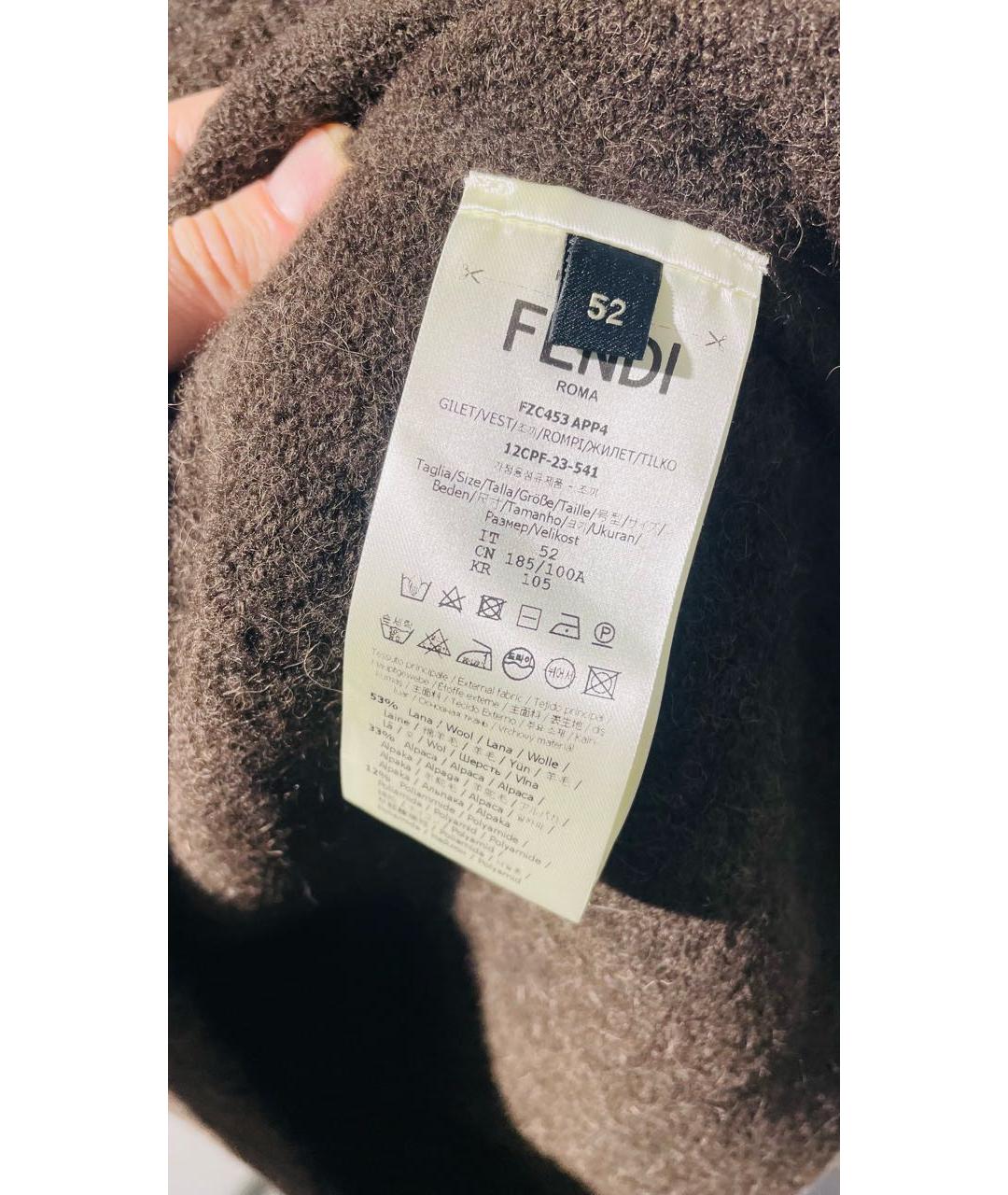 FENDI Коричневая жилетка, фото 6