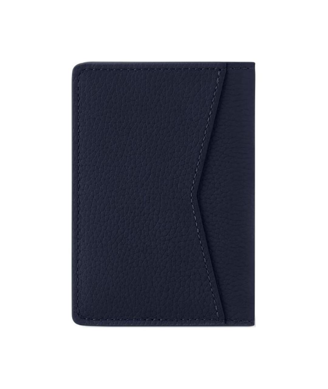 LOUIS VUITTON Синий кожаный кардхолдер, фото 2