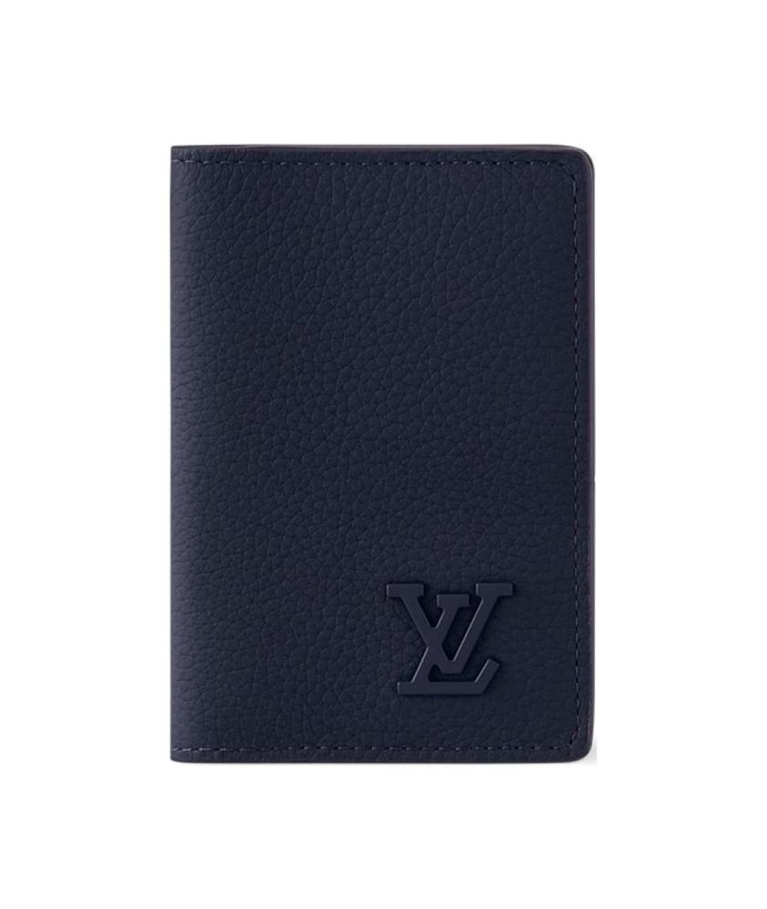 LOUIS VUITTON Синий кожаный кардхолдер, фото 1