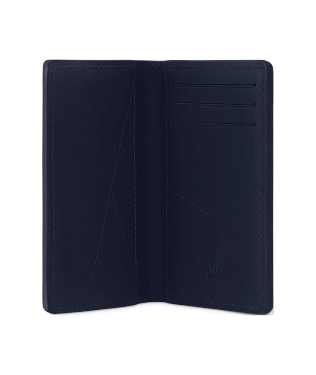 LOUIS VUITTON Синий кожаный кардхолдер, фото 3