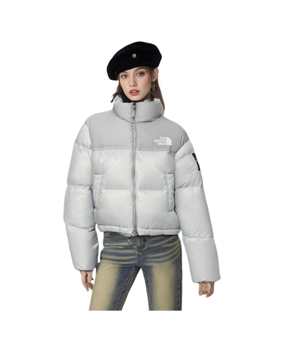 THE NORTH FACE Серый полиамидовый пуховик, фото 4