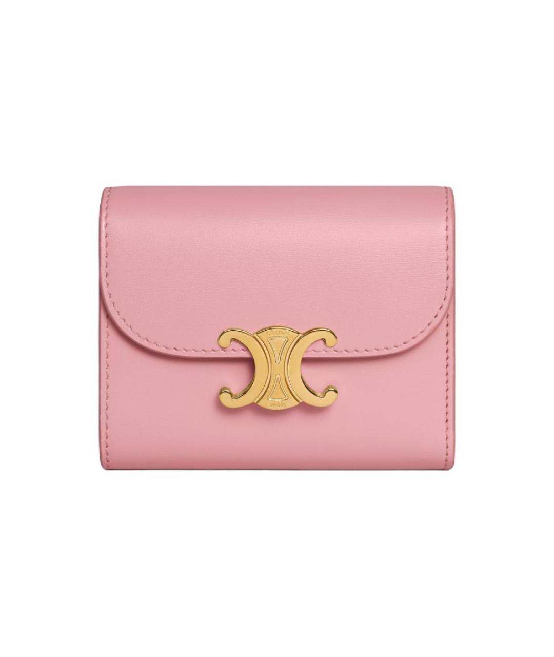 CELINE Розовый кожаный кошелек, фото 1