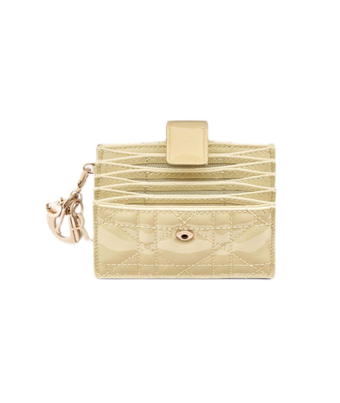 CHRISTIAN DIOR Желтый кожаный кошелек, фото 3