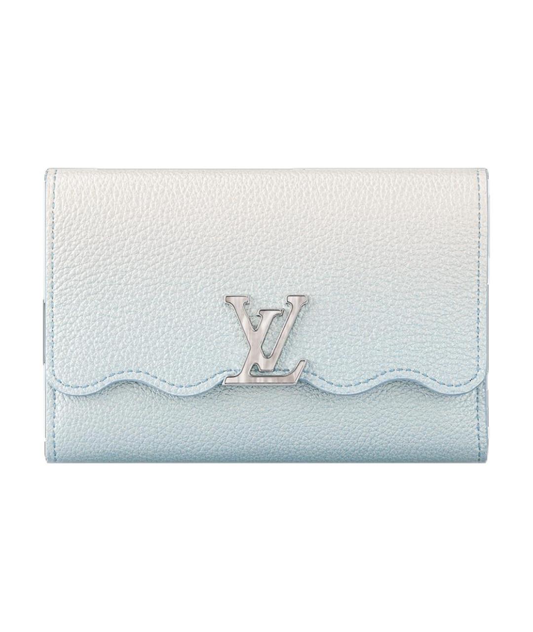 LOUIS VUITTON Голубой кожаный кошелек, фото 1