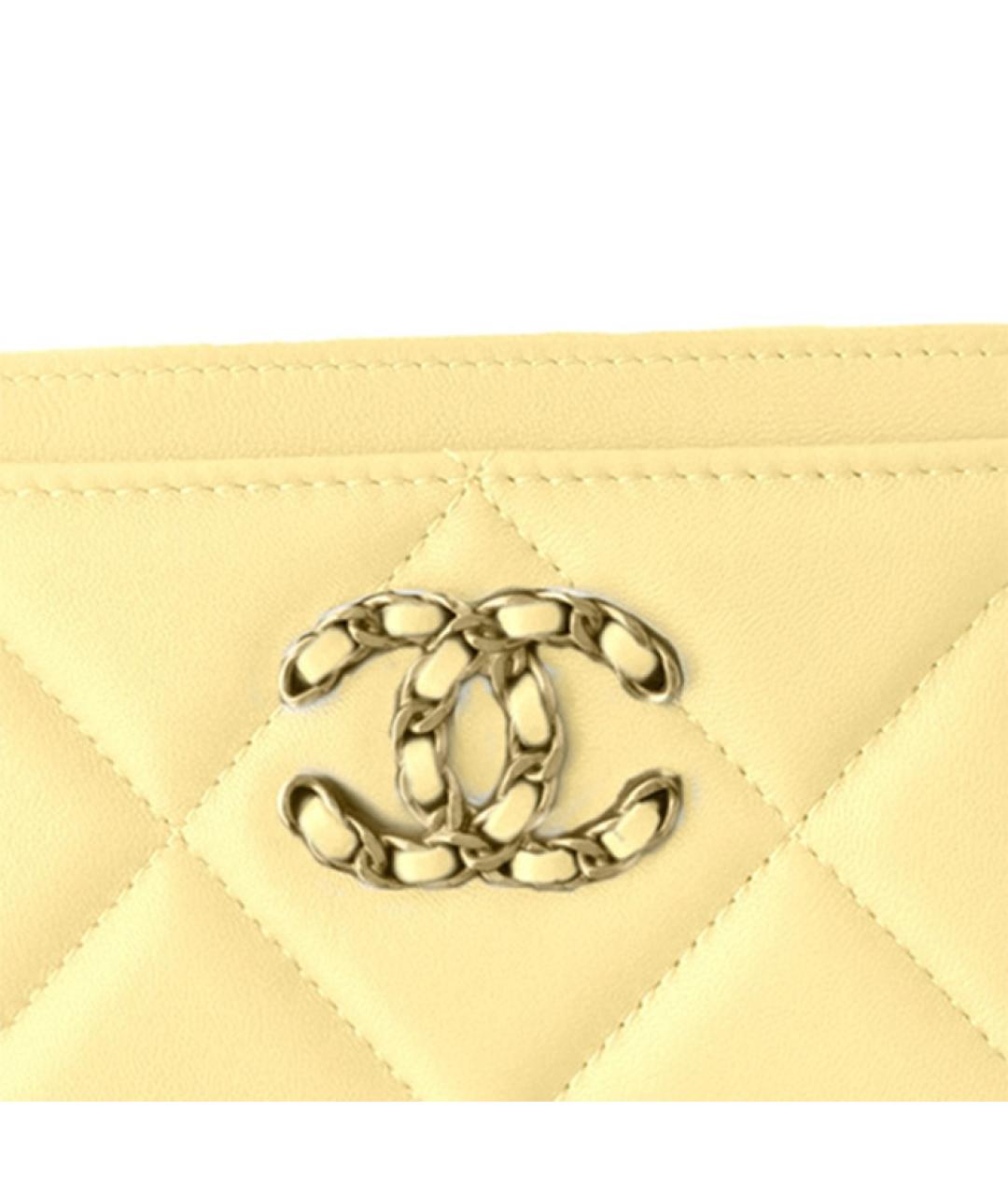 CHANEL Желтый кожаный кардхолдер, фото 2