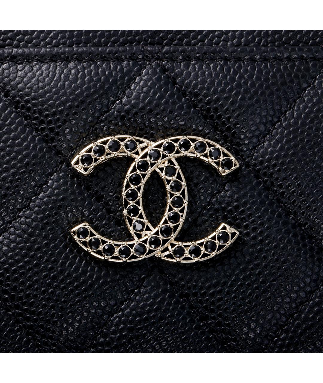 CHANEL Черный кожаный кошелек, фото 5