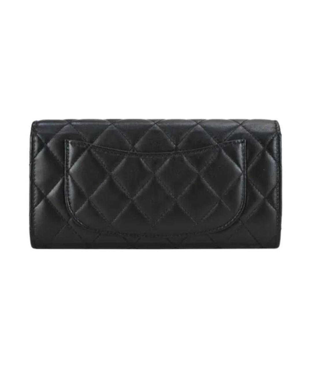 CHANEL Черный кожаный кошелек, фото 3