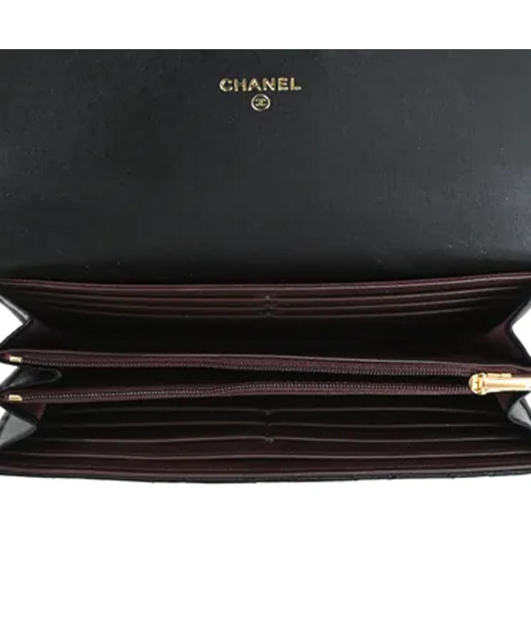 CHANEL Черный кожаный кошелек, фото 4