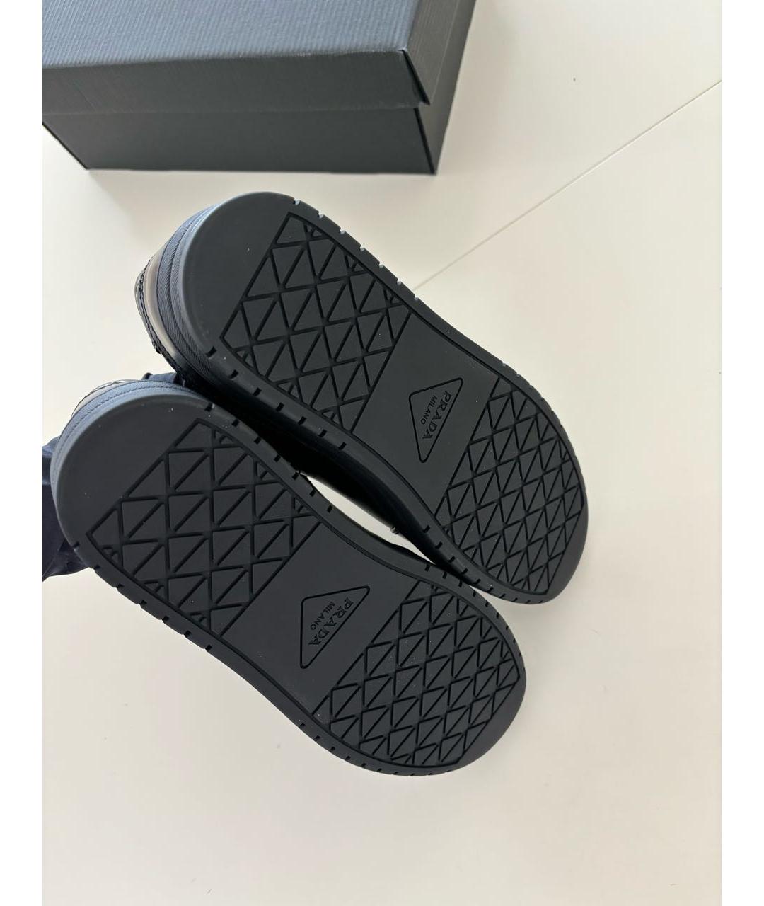 PRADA Черные кожаные кеды, фото 5