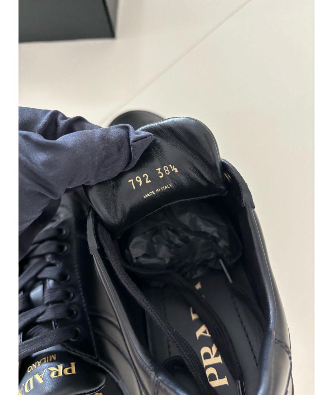 PRADA Черные кожаные кеды, фото 6