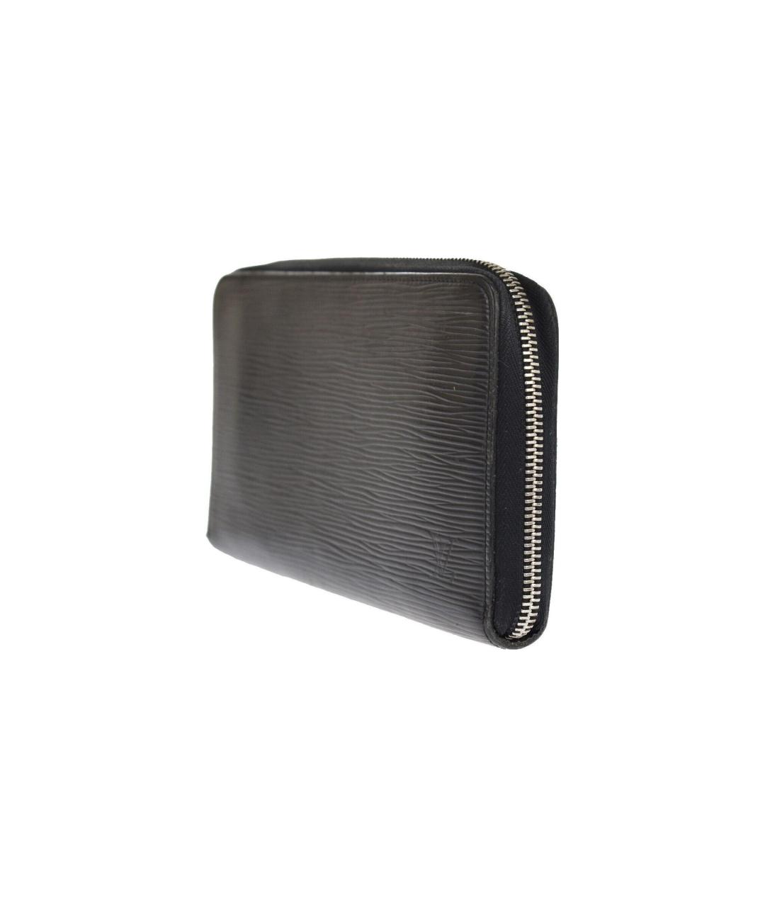 LOUIS VUITTON Черный кожаный кошелек, фото 2