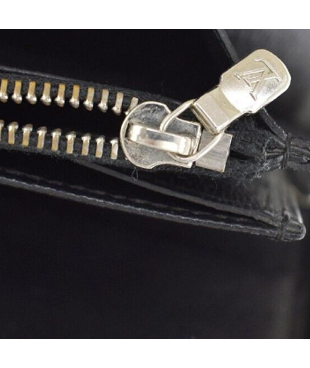 LOUIS VUITTON Черный кожаный кошелек, фото 7