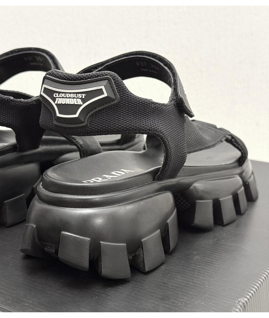 PRADA Черные кожаные сандалии, фото 6