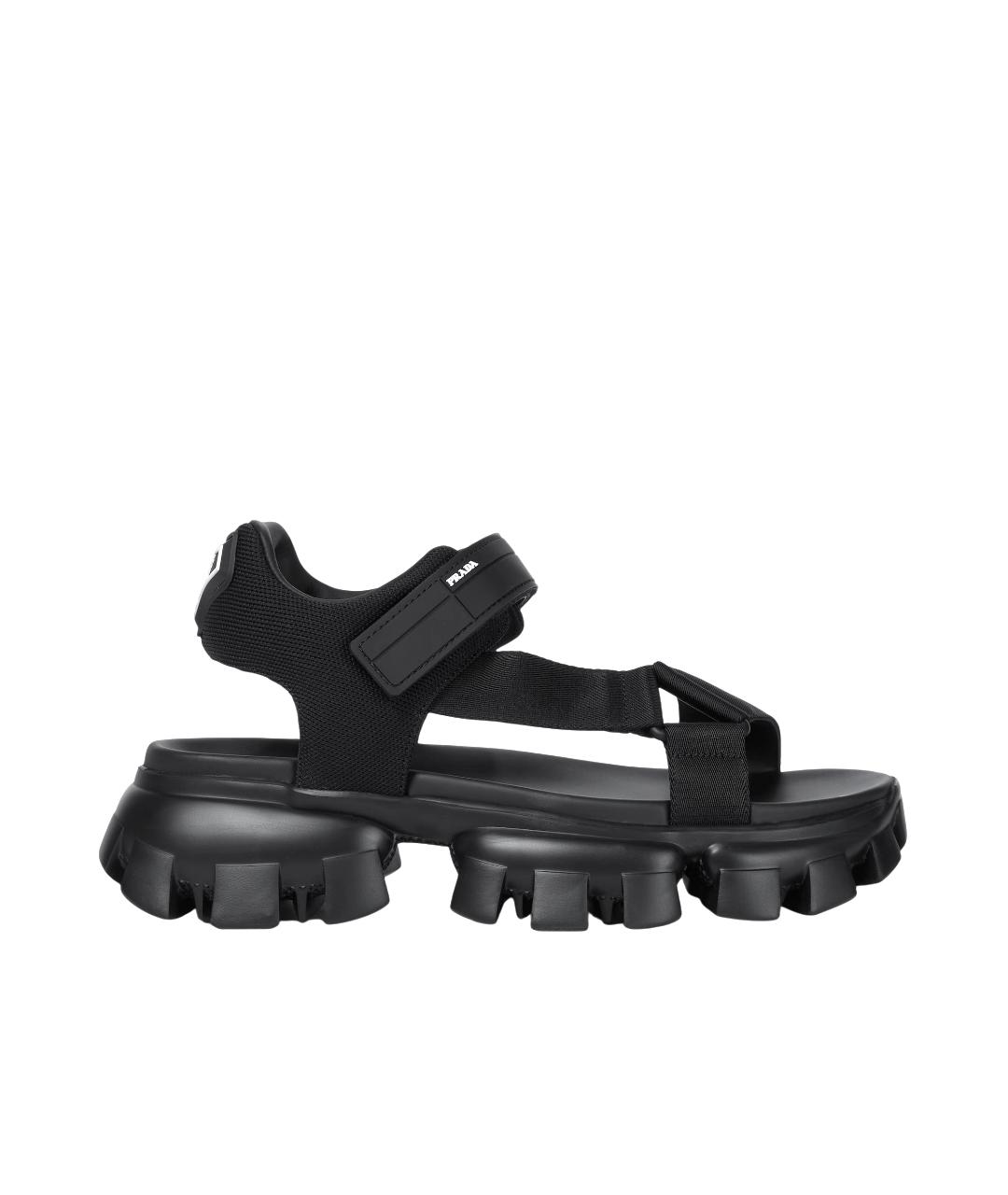 PRADA Черные кожаные сандалии, фото 1