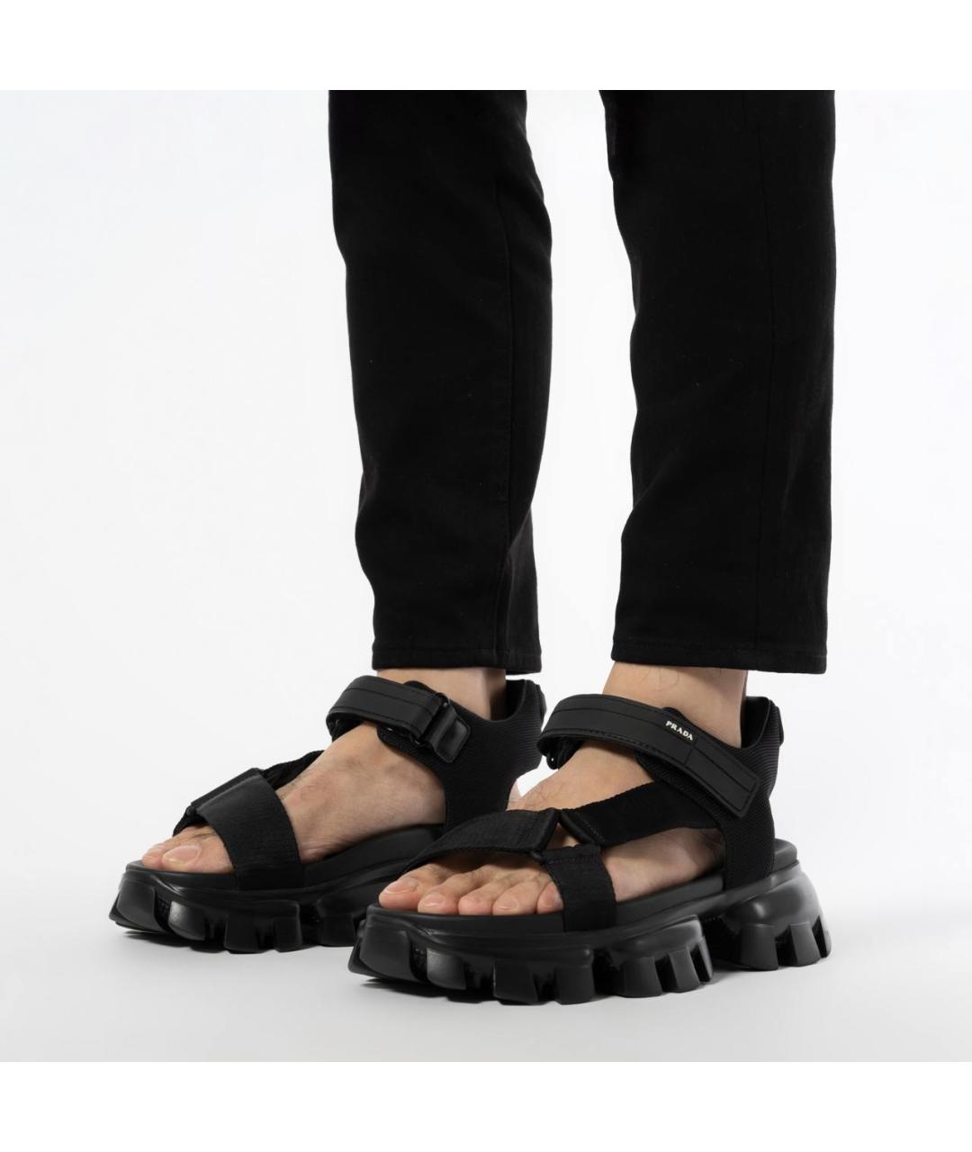 PRADA Черные кожаные сандалии, фото 7