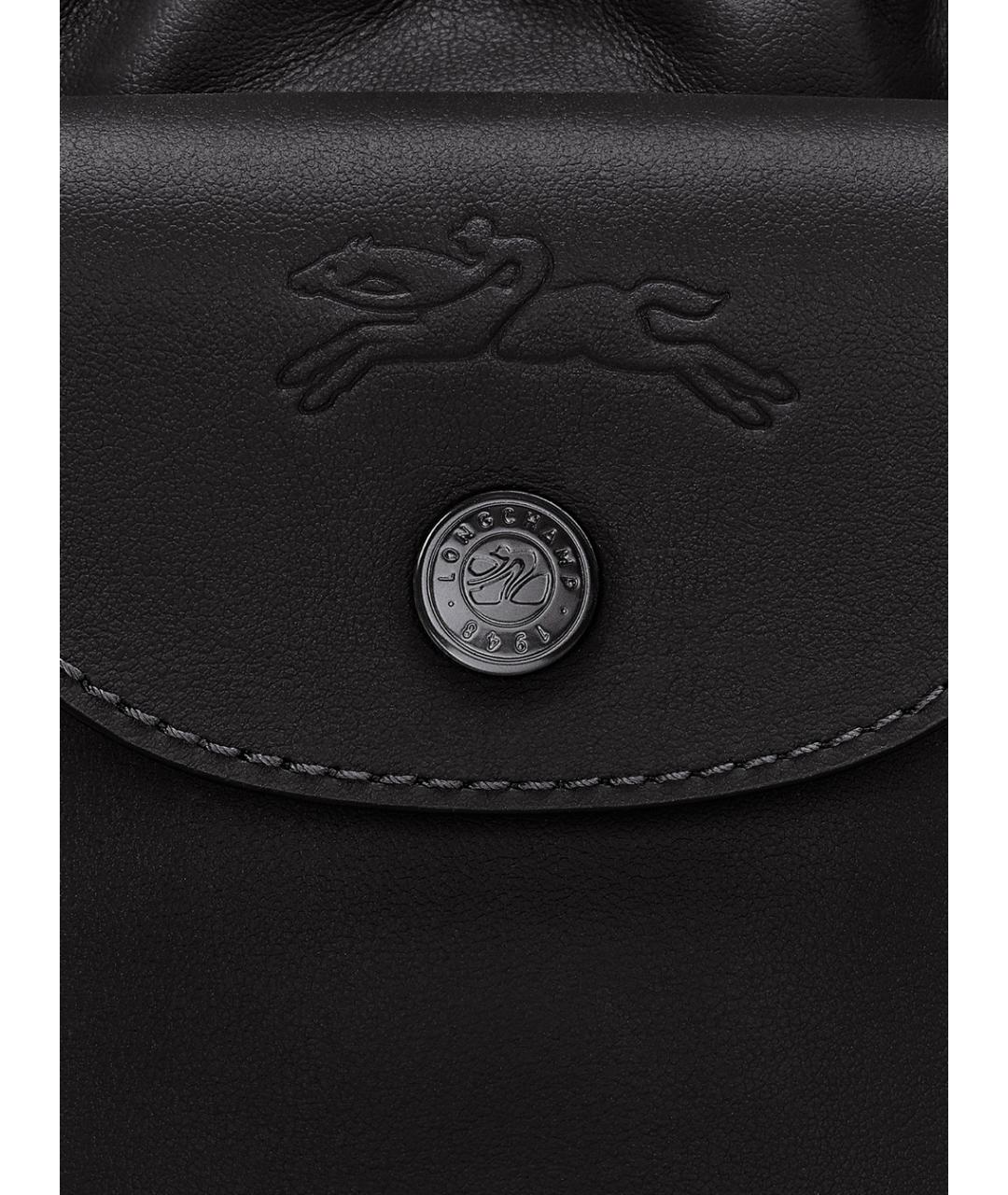 LONGCHAMP Черная кожаная сумка через плечо, фото 3