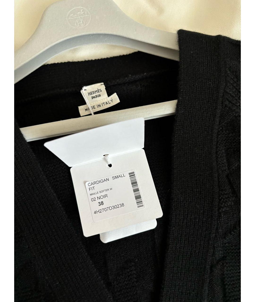 HERMES Черный шерстяной кардиган, фото 3