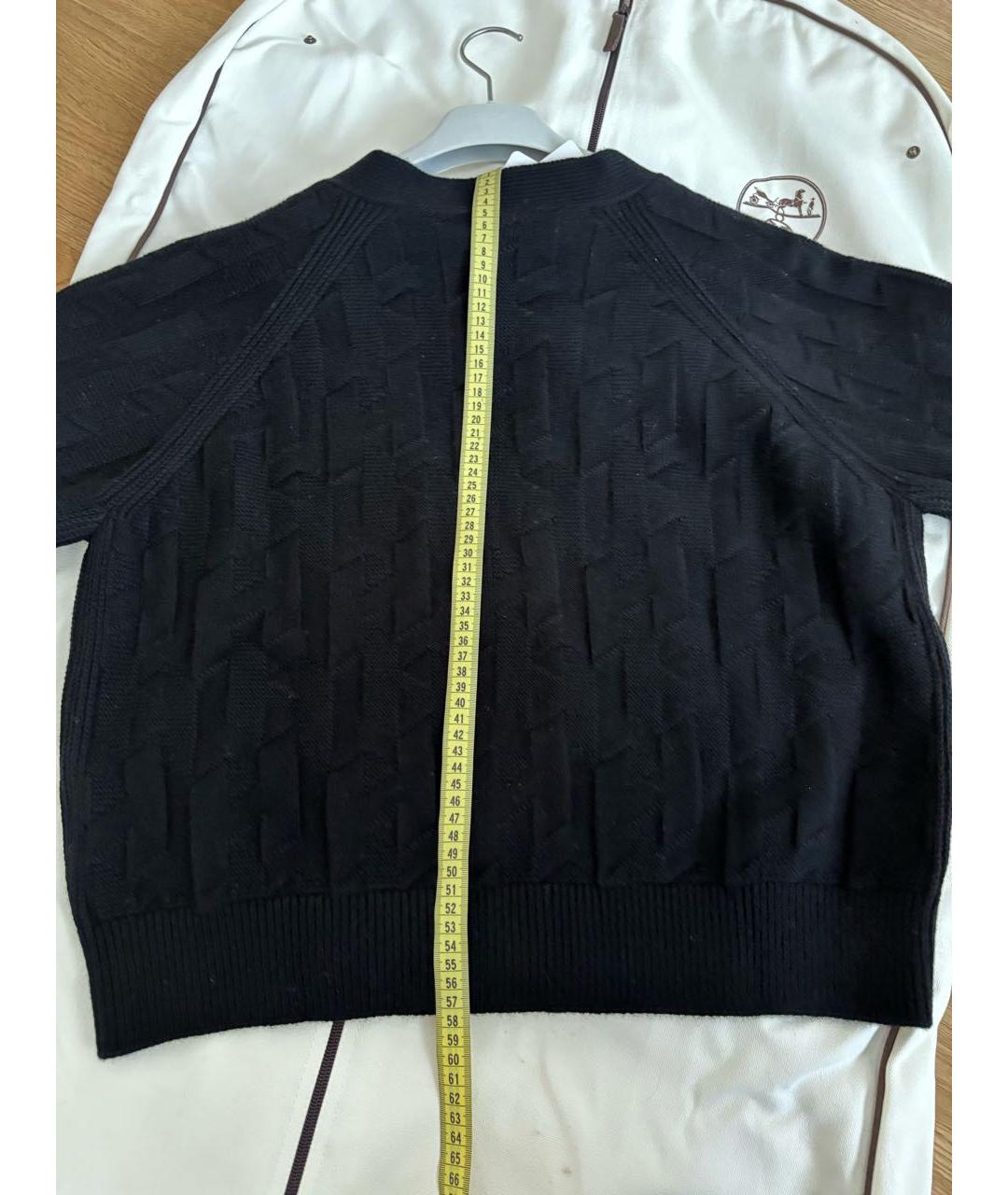 HERMES Черный шерстяной кардиган, фото 6