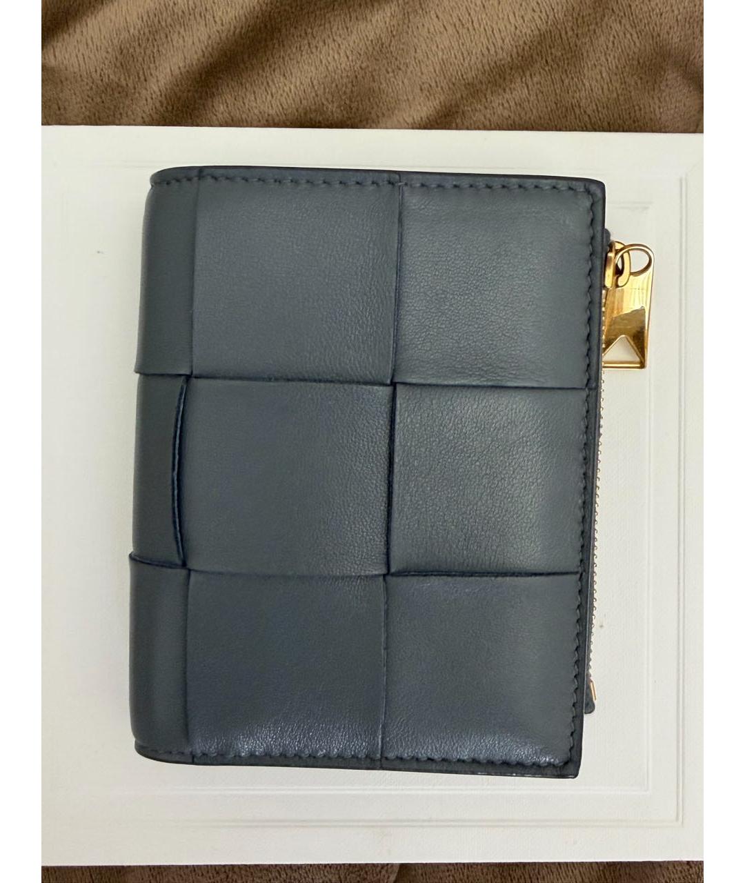 BOTTEGA VENETA Серый кожаный кошелек, фото 5