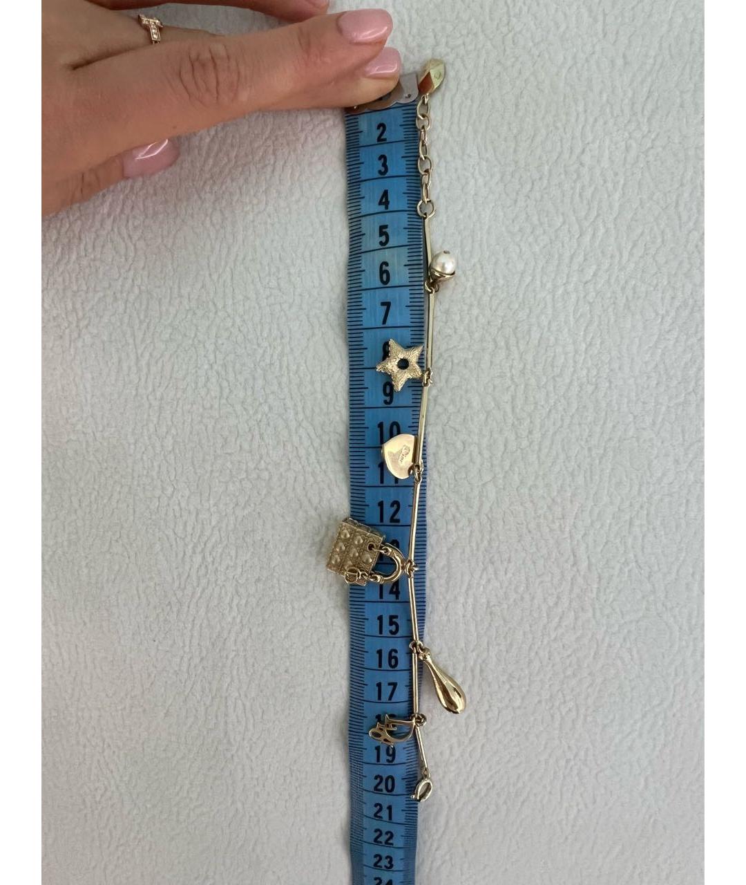 CHRISTIAN DIOR Золотой металлический браслет, фото 6