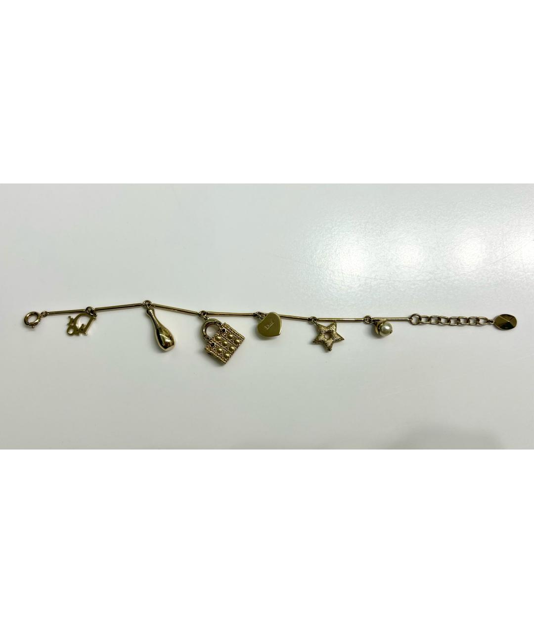 CHRISTIAN DIOR Золотой металлический браслет, фото 3