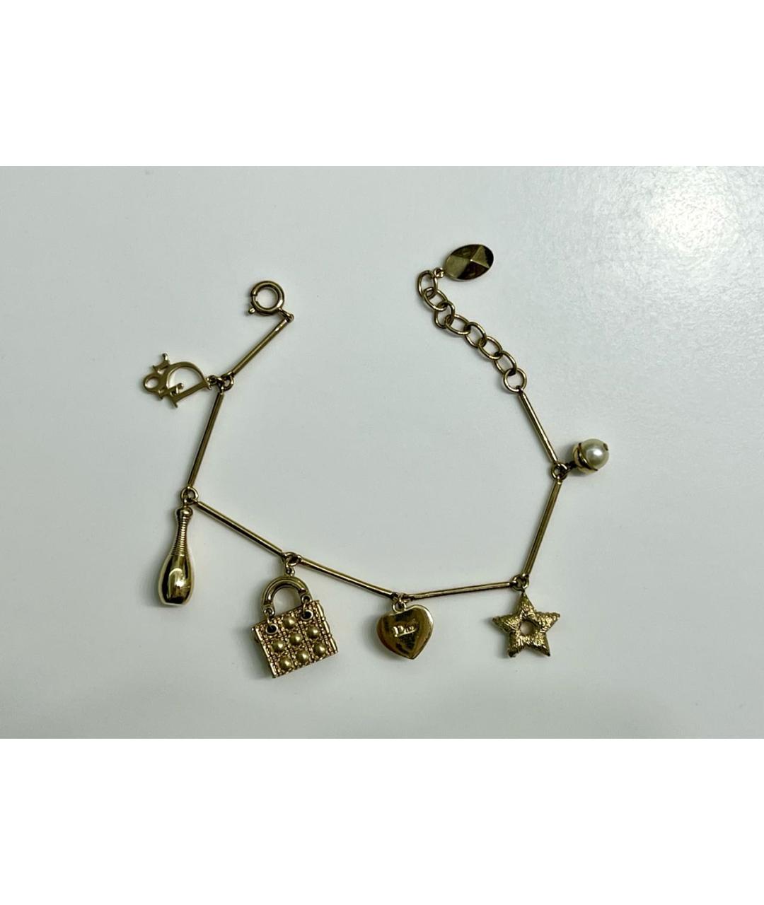 CHRISTIAN DIOR Золотой металлический браслет, фото 2